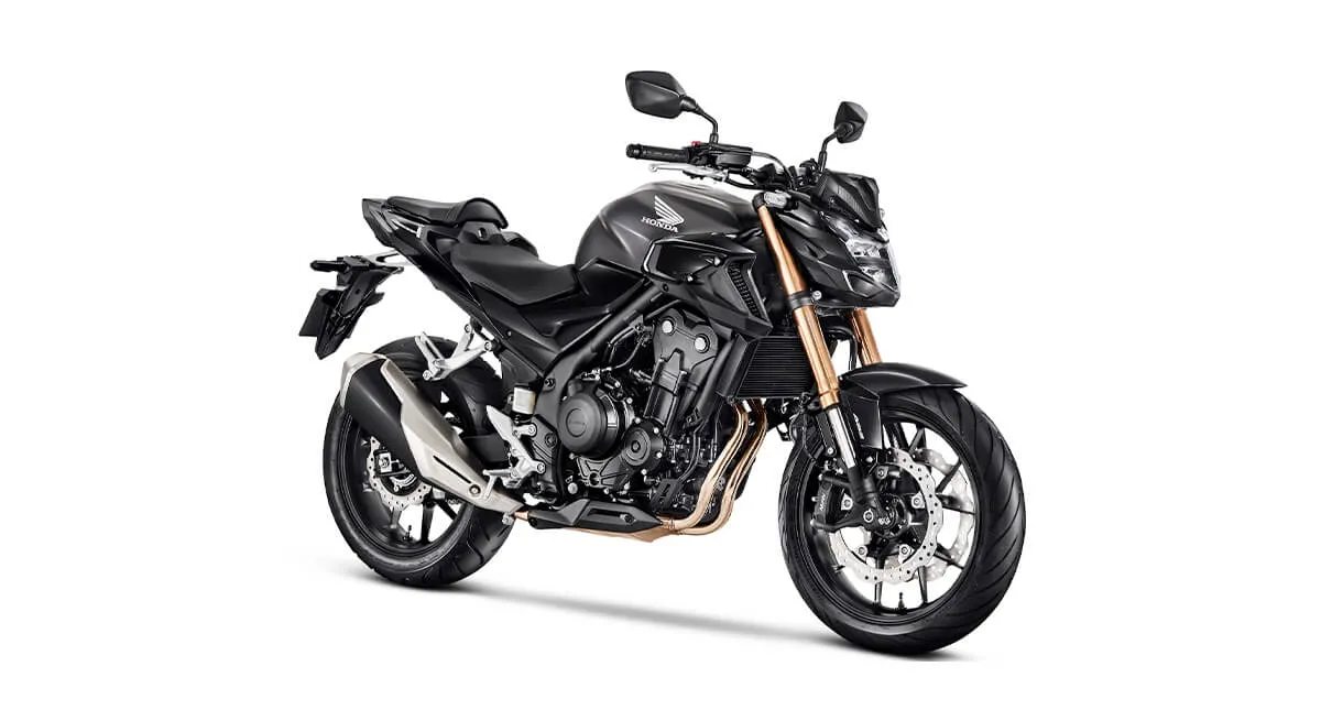 Motocicleta naked em destaque